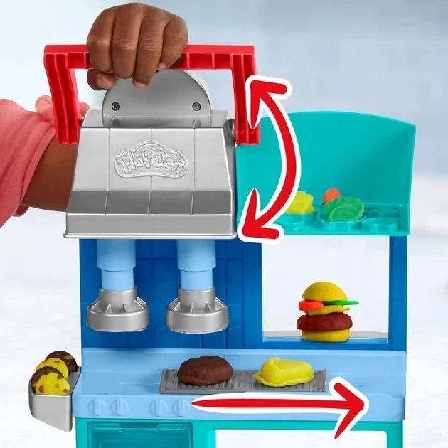 Набор для лепки Ресторан шеф-повара Play-Doh Hasbro (F8107) — Двусторонняя кухня с пластилином - Фото 7 Набор для лепки Ресторан шеф-повара Play-Doh Hasbro (F8107) — Двусторонняя кухня с пластилином - изображение 7