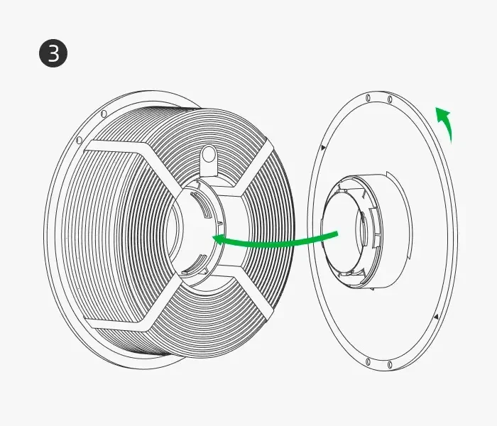 Катушка многоразовая Bambu Lab High Temperature Reusable Spool, 90°C (ABS+PC), для 1кг филамента ~330 400m (оригинал, RSP002) - изображение 7