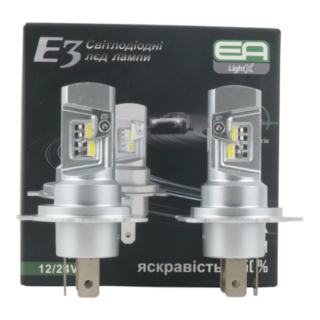 LED лампи H4 EA Light X E3 6000Lm 5000K 9-32V CSP 2 шт - зображення 5