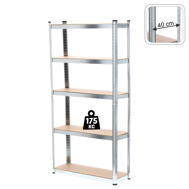 Стеллаж металлический складной для гаража 180×90×40 см 175 кг GWI0878 полка-трансформер для инструментов мастерской склада подвала разборный сервисный стеллаж органайзер универсальный для хранения коробок бытовых вещей прочная гаражная полка - изображение 8