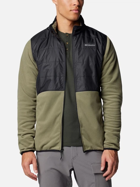 Kurtka przejściowa męska bez kaptura Columbia Basin Butte Full Zip Fleece II 2101761397 L Zielony/Czarny (195981338119) - obraz 6