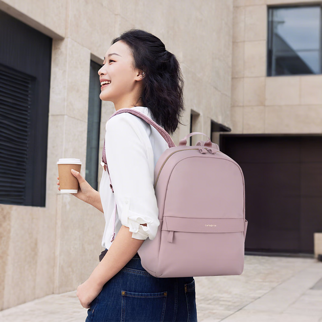 Женский деловой рюкзак Samsonite для поездок на работу, 14-дюймовый антибактериальный рюкзак для ноутбука, дорожный повседневный рюкзак, розовый, школьный рюкзак - изображение 2
