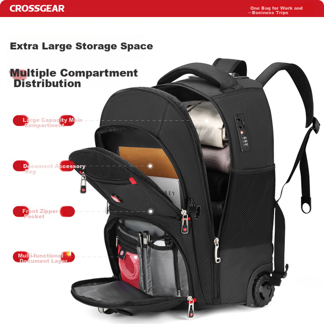 Рюкзак CROSSGEAR на колесиках для ноутбука 17.3" - изображение 7