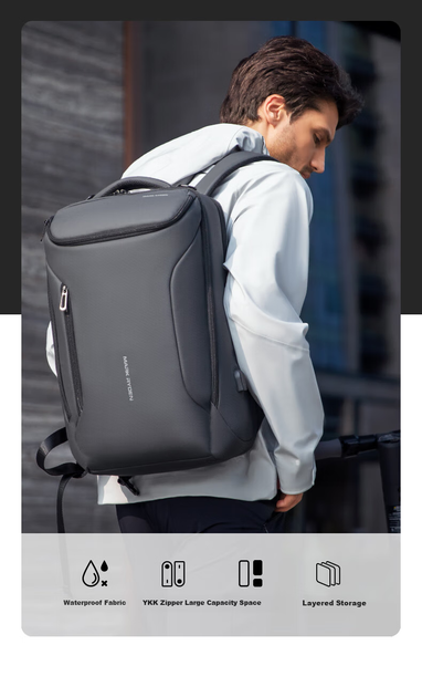 Рюкзак MARK RYDEN MR9031 мужской для ноутбука 17.3" деловой, графитово-серый - изображение 7