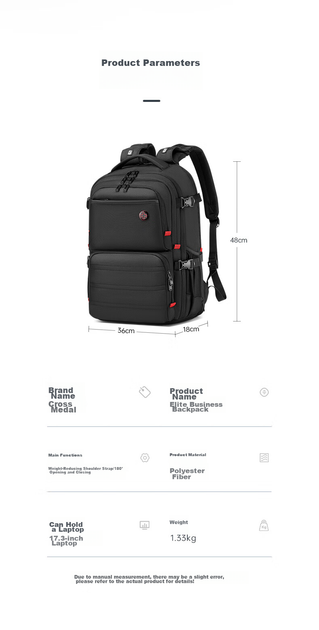 Рюкзак CROSSGEAR Cross Medal Weight Reduction Master, для ноутбука 17.3", деловой - изображение 6