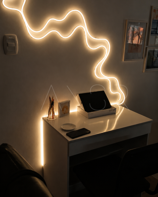 Гнучкий неон FlexGlow LUX 220V теплого білого кольору 5 метрів - зображення 11