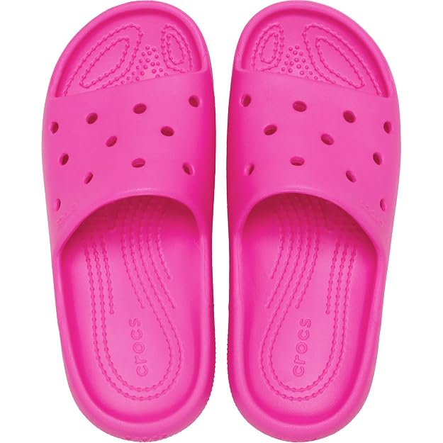 Дитячі крокси шльопанці для дівчинки Crocs Classic Slide V2 Pink (28/29, рожевий) - Фото 4 Дитячі крокси шльопанці для дівчинки Crocs Classic Slide V2 Pink (28/29, рожевий) - зображення 4