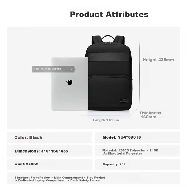 Рюкзак Samsonite для ноутбука 16" антибактериальная подкладка - изображение 8