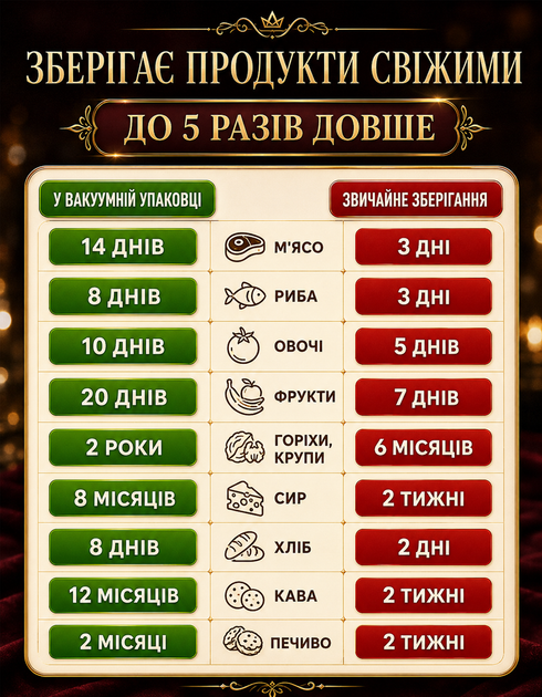 Вакууматор для еды и продуктов MK-801 вакуумный упаковщик для дома бытовой аппарат с запаиванием для мяса и рыбы белый + пакеты 10 шт - изображение 7