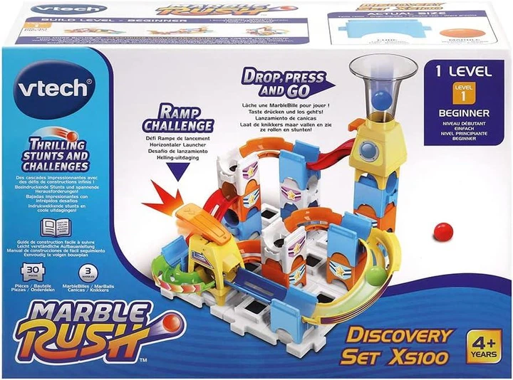 Конструктор лабіринт VTech Marble Rush Discovery XS100 кульковий трек 30 деталей 3 кульки STEM-конструктор від 4 років (SKU-326) - Фото 1 Конструктор лабіринт VTech Marble Rush Discovery XS100 кульковий трек 30 деталей 3 кульки STEM-конструктор від 4 років (SKU-326) - изображение 1