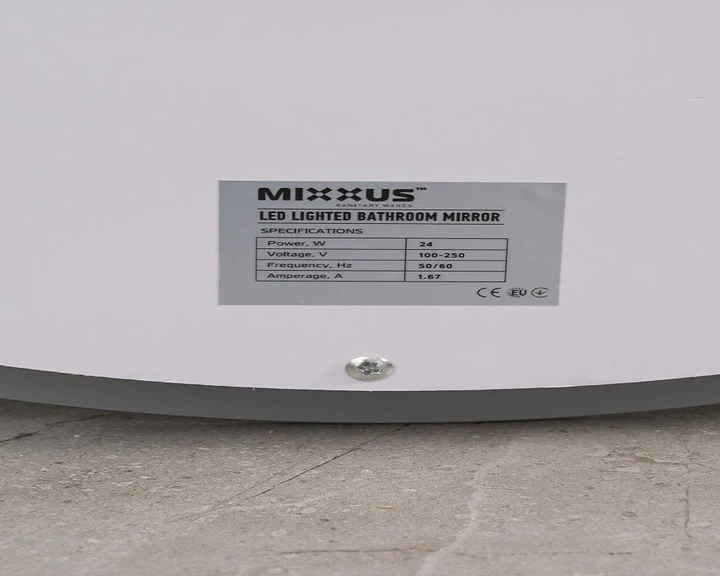 Зеркало для ванной MIXXUS PLAIN MC11-60 LED с подсветкой, подогревом Anti-Fog и диммером, 60×60 см - Фото 4 Зеркало для ванной MIXXUS PLAIN MC11-60 LED с подсветкой, подогревом Anti-Fog и диммером, 60×60 см - изображение 4