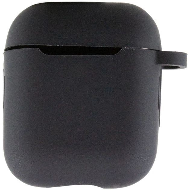 Защитный чехол Silicone Case с карабином и микрофиброй для AirPods 2, Black - Фото 2 Защитный чехол Silicone Case с карабином и микрофиброй для AirPods 2, Black - изображение 2