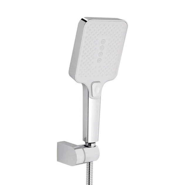 Змішувач для ванни Swan Cascada, Chrome/White (k35) з поворотним виливом та душовим гарнітуром QTSWA260CRW45569 Qtap - изображение 4