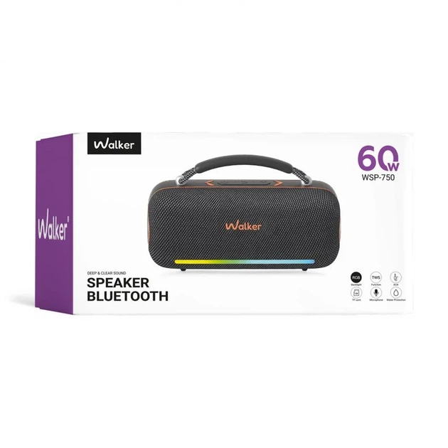 Портативна колонка WALKER WSP-750 60W Bluetooth 5.3 IPX5 281x167x111 мм чорна - зображення 4