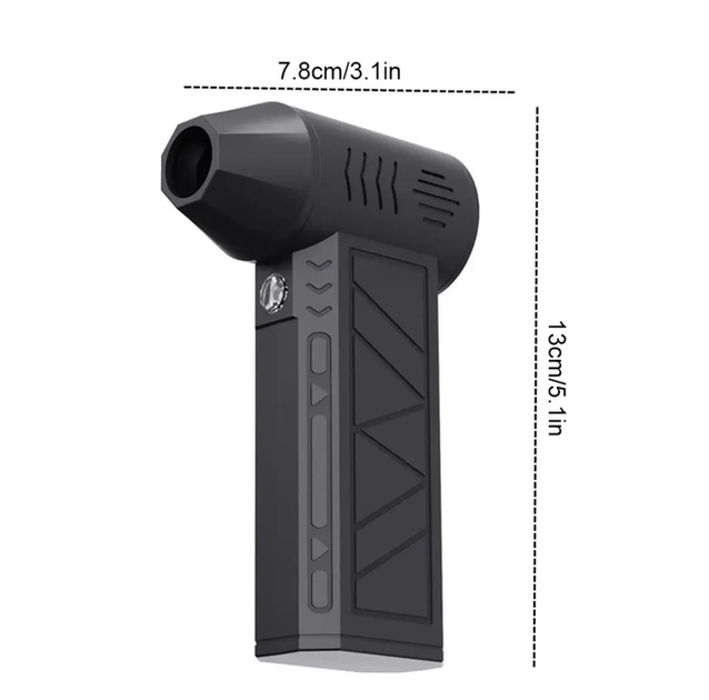 Аккумуляторная воздуходувка ZY7400 SE PRO портативный турбофен 5000 mAh с зарядкой USB скорость воздуха 39 5 м с для очистки сушки и охлаждения черная - Фото 11 Аккумуляторная воздуходувка ZY7400 SE PRO портативный турбофен 5000 mAh с зарядкой USB скорость воздуха 39 5 м с для очистки сушки и охлаждения черная - изображение 11
