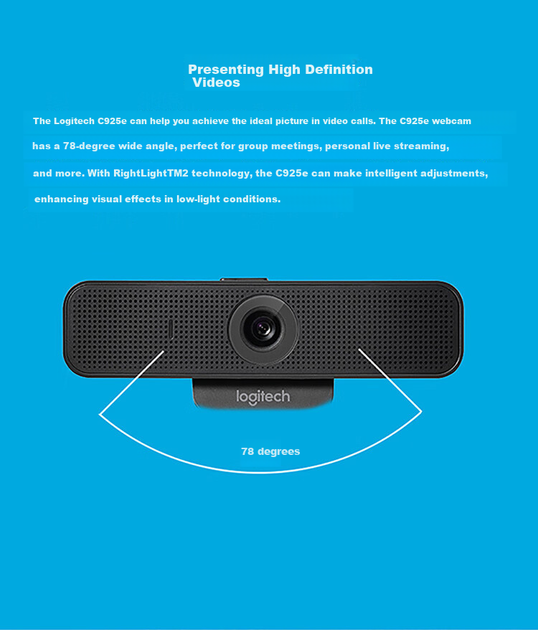 Веб-камера Logitech C925e FullHD 1080p 30fps - зображення 7