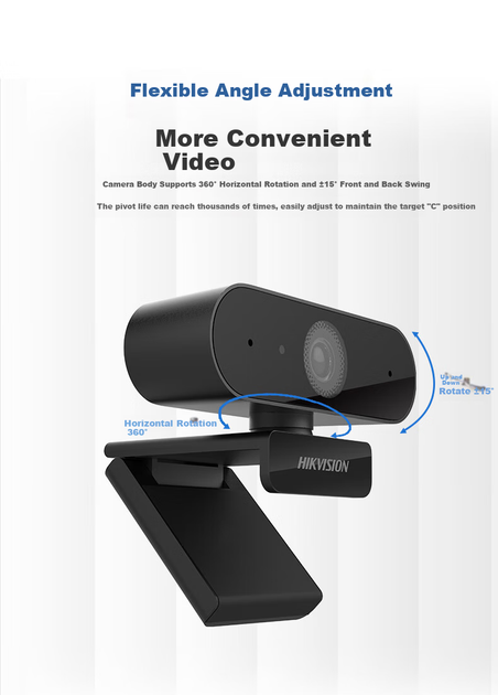 Веб-камера HIKVISION E15a 2K 2560x1440 - зображення 3