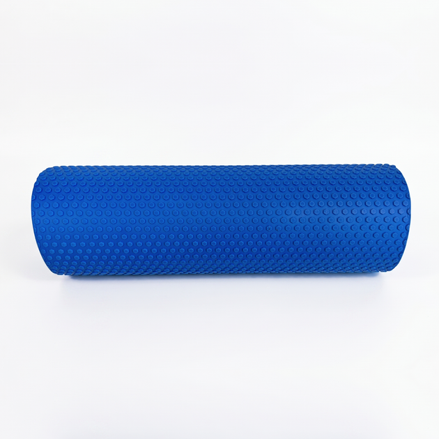 Массажный ролик для спины и МФР Foam Roller Amber Point 45×15 см синий - изображение 4