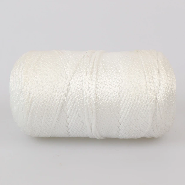 Шнур поліестеровий 2мм, Premium Yarn Makrome Lux, Білий №801, 100г/100м, для сумок, кошиків, декору - Фото 3 Шнур поліестеровий 2мм, Premium Yarn Makrome Lux, Білий №801, 100г/100м, для сумок, кошиків, декору - зображення 3