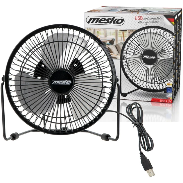Вентилятор Mesko MS 7322 настільний/ USB/ 4,5Вт/ D=15см/ чорний (MS7322) - Фото 9 Вентилятор Mesko MS 7322 настільний/ USB/ 4,5Вт/ D=15см/ чорний (MS7322) - изображение 9