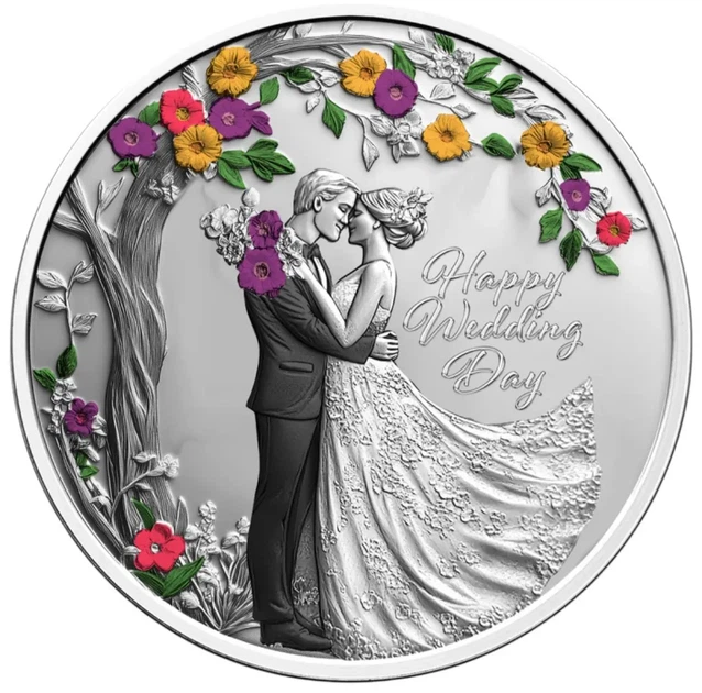 Колекційна срібна монета "Happy Wedding Day - Щасливого Дня Весілля" 17,5 г 2026 рік - Фото 1 Колекційна срібна монета "Happy Wedding Day - Щасливого Дня Весілля" 17,5 г 2026 рік - изображение 1