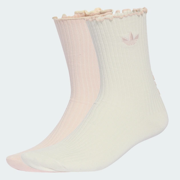 Дві пари шкарпеток RUFFLE CREW adidas KR4221 (37-39) бежевий (4068804780043) - Фото 2 Дві пари шкарпеток RUFFLE CREW adidas KR4221 (37-39) бежевий (4068804780043) - зображення 2