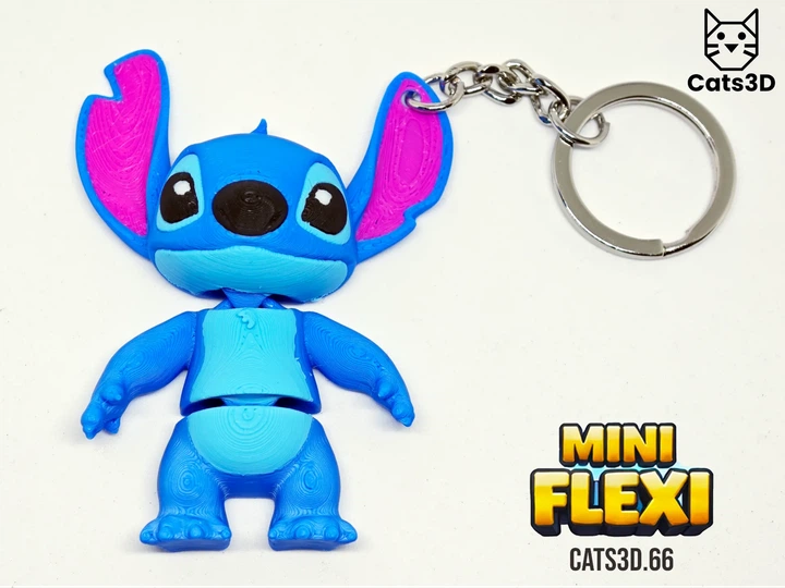 Брелок Стич Подвижный Stitch Mini Flexi Articulated Cute Figure 7 См 3Д Печать - Фото 5 Брелок Стич Подвижный Stitch Mini Flexi Articulated Cute Figure 7 См 3Д Печать - изображение 5