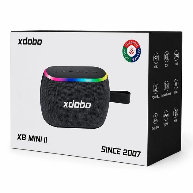 Беспроводная портативная Bluetooth колонка Xdobo X8 Mini II IPX6 |BT5.3, 30W, USB/AUX/TF, 13h| - Фото 14 Беспроводная портативная Bluetooth колонка Xdobo X8 Mini II IPX6 |BT5.3, 30W, USB/AUX/TF, 13h| - изображение 14