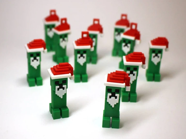 Новорічний Creeper Christmas Creeper Ho Ho Boom Зелений 5 См 3Д Друк - зображення 3