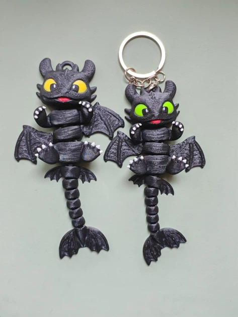 Брелок Беззубик Подвижный Cute Toothless Night Fury Articulated Keychain 8 См 3Д Печать - изображение 2