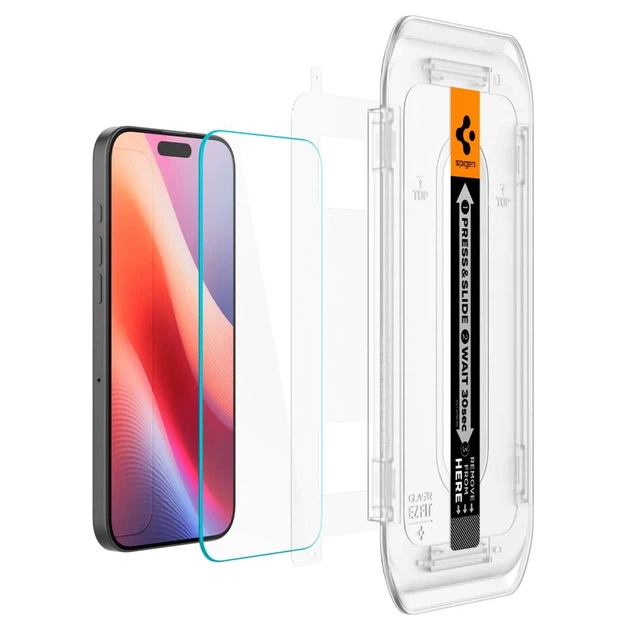 Защитное стекло Spigen GLAS.tR EZ Fit для Apple iPhone 16 Pro / 17 Pro, с монтажной рамкой, 9H - Фото 3 Защитное стекло Spigen GLAS.tR EZ Fit для Apple iPhone 16 Pro / 17 Pro, с монтажной рамкой, 9H - изображение 3