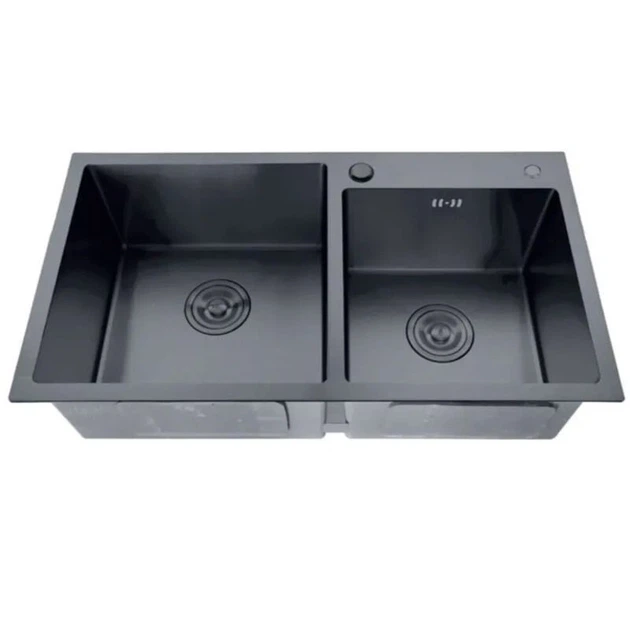 Кухонна мийка Zerix ZH7843D-215 Nano-Black 780x430 нержавіюча сталь, урізна, чорний (3,0/0,8) (MX1594) - Фото 1 Кухонна мийка Zerix ZH7843D-215 Nano-Black 780x430 нержавіюча сталь, урізна, чорний (3,0/0,8) (MX1594) - зображення 1
