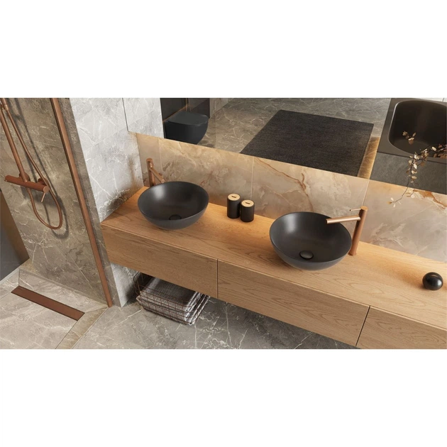 Донный клапан Excellent Design Click-Clack 1 1/4" для умывальника и биде, графит матовый (ARIN.1485.K.01.GRMCR) - изображение 3