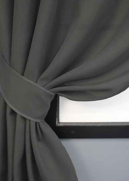 Комплект коротких штор VR-Textil Льон Мішковина № 1234ш Сірий 130х170 см 2 шт (35-0301) - зображення 3