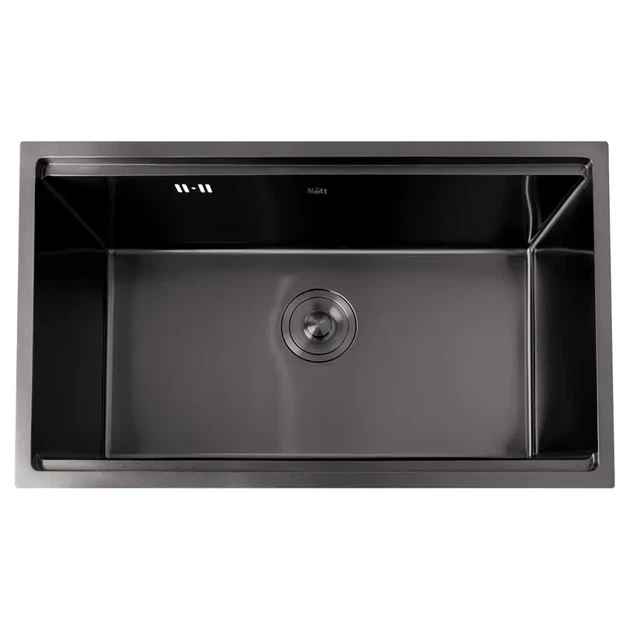 Кухонная мойка врезная Nett NB-7042 700х420 с PVD покрытием черная (1 мм) - изображение 2