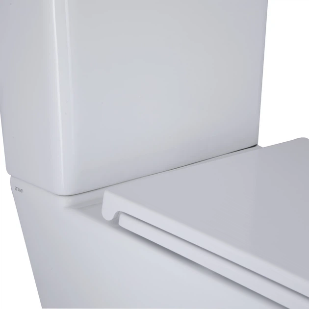 Унитаз компакт Q-tap Cardinal 620x365 прямоугольный, с сиденьем, белый (QT04222168AUQ3W) - изображение 5
