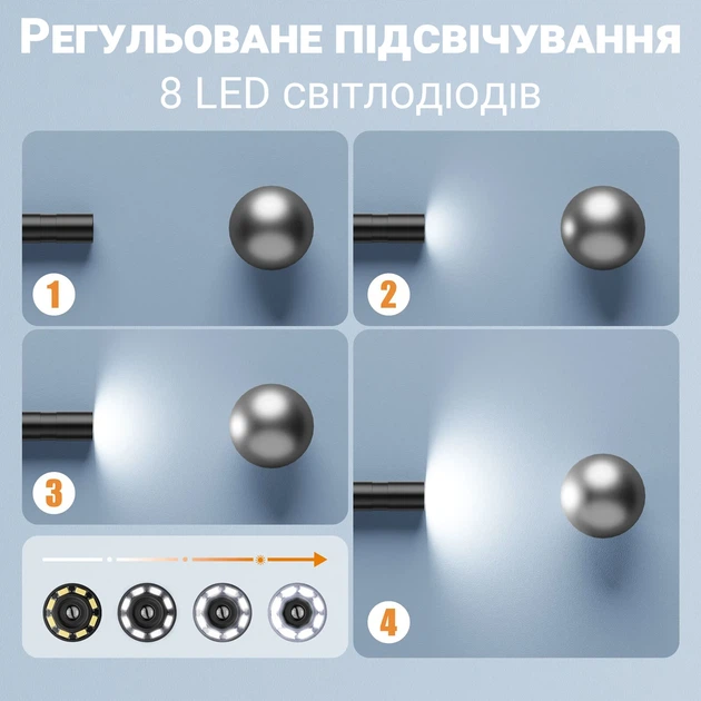 Эндоскоп автомобильный Podofo P10h FullHD 1080P 10 м 8 мм черный - изображение 9