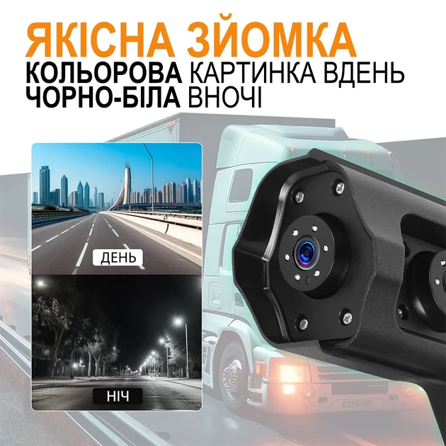 Цифровая система заменителей зеркал Podofo A3713A электронное зеркало 10.36" черное для грузовых автомобилей - изображение 9