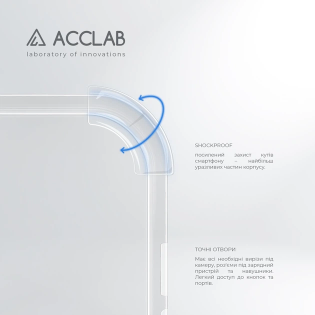 Чехол для смартфона ACCLAB ShockProof для Xiaomi Redmi Note 12 4G Transparent (1283126576423) - изображение 3