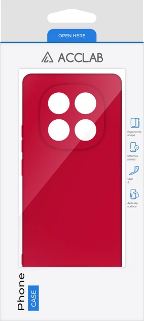 Чохол для смартфона Xiaomi Redmi Note 14 Pro Plus Acclab Silicone Red (1283126617270) - зображення 2