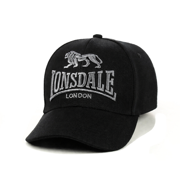 Бейсболка "Lonsdale" (дві вишивки) чорний із сірим - Фото 1 Бейсболка "Lonsdale" (дві вишивки) чорний із сірим - зображення 1