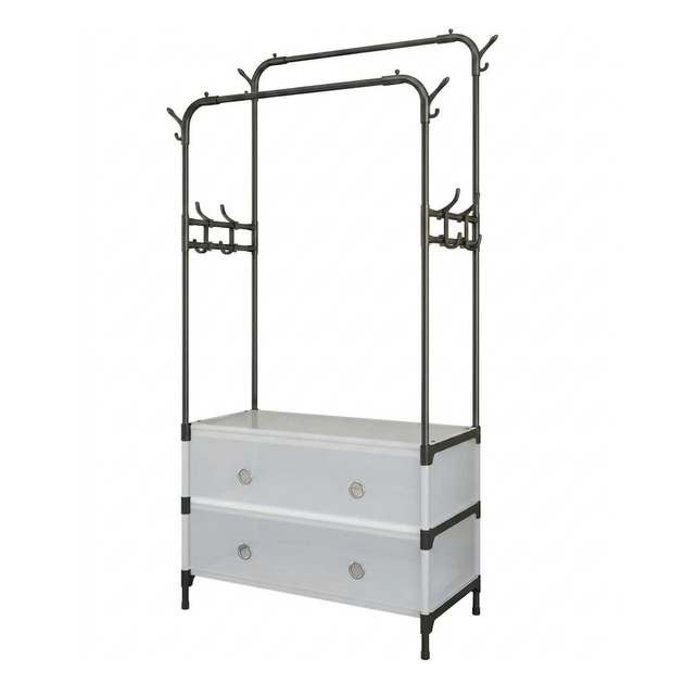 Вішалка-стелаж для одягу та взуття RIAS Coat Rack MJPP63 63x28x175 см Black-White (3_08461) - Фото 1 Вішалка-стелаж для одягу та взуття RIAS Coat Rack MJPP63 63x28x175 см Black-White (3_08461) - зображення 1