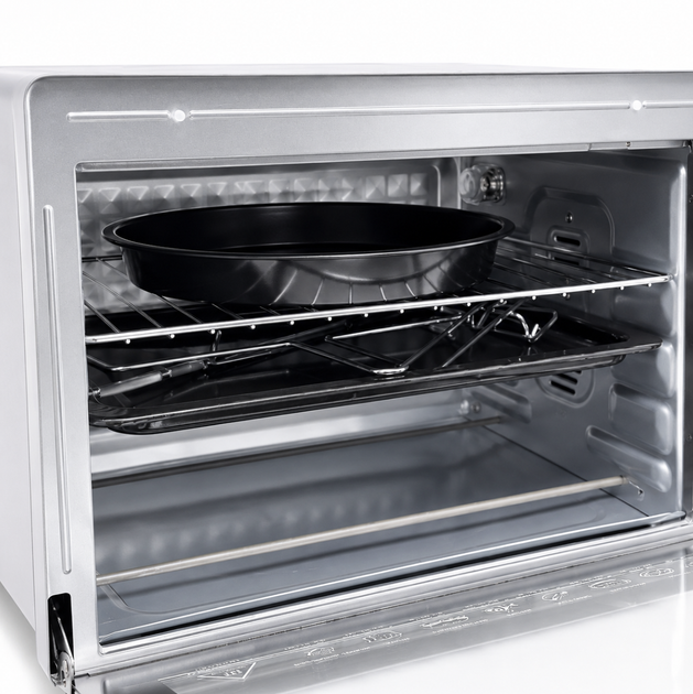 Електрична духовка Zepline ZP-00369 AeroChef Pro Max з конвекцією грилем вертелом механічним керуванням внутрішнім освітленням камерою 60 л потужністю 2200 Вт з корпусом із нержавіючої сталі - зображення 9