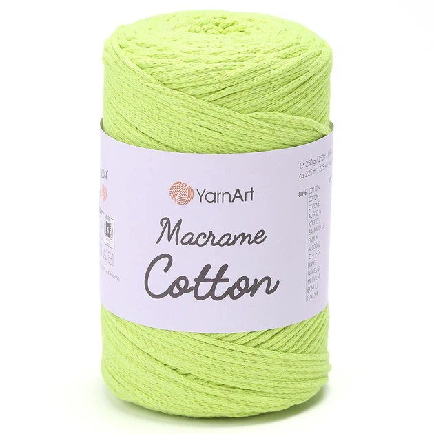Пряжа YARNART Macrame Cotton, 801 желтый неон - Фото 1 Пряжа YARNART Macrame Cotton, 801 желтый неон - изображение 1