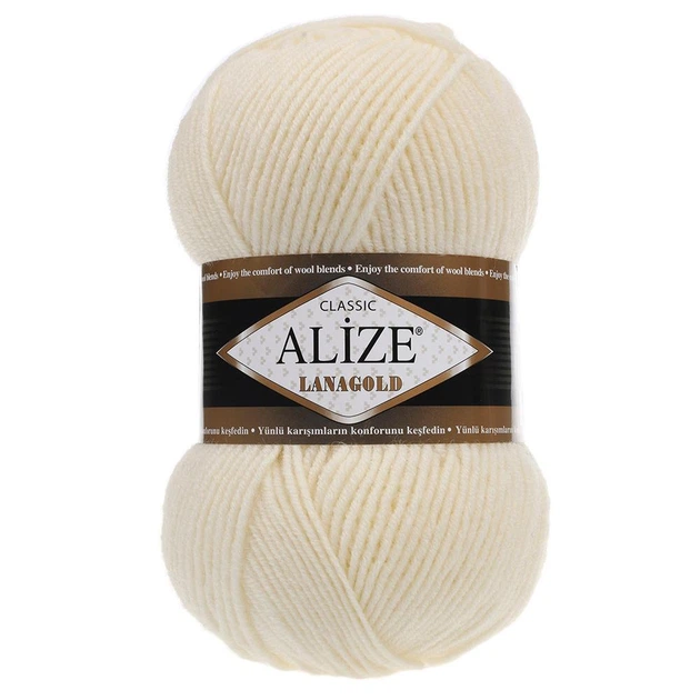 Пряжа ALIZE Lanagold, 01 кремовый - Фото 1 Пряжа ALIZE Lanagold, 01 кремовый - изображение 1