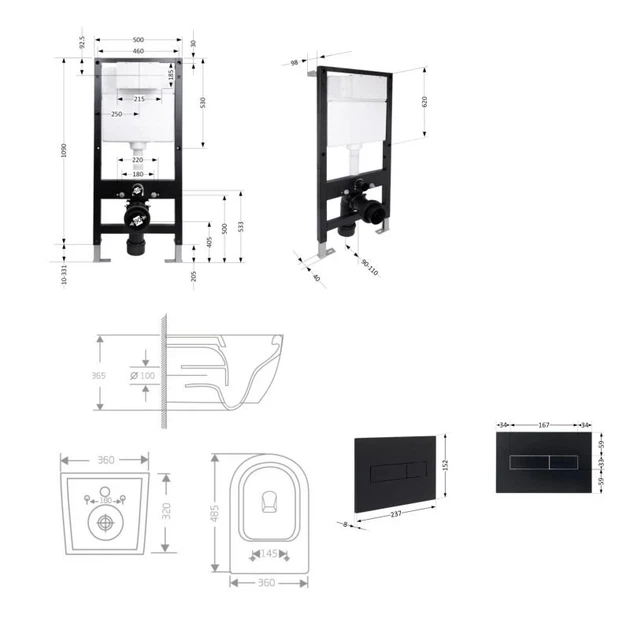 Подвесной унитаз Qtap Jay Rimless 485x360x320 см керамика белый комплект инсталляции - изображение 2