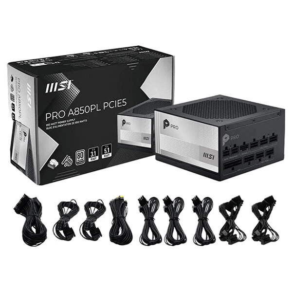 Блок живлення для корпусів MSI PRO A850PL PCIE5, Чорний - 752383 - Фото 5 Блок живлення для корпусів MSI PRO A850PL PCIE5, Чорний - 752383 - зображення 5