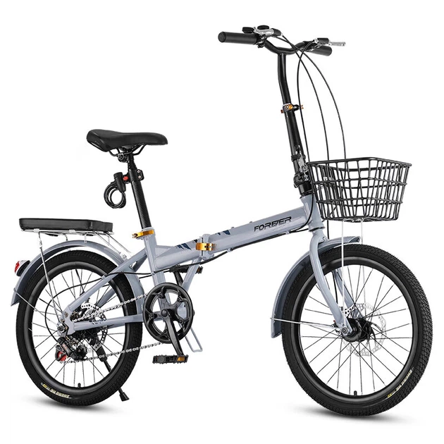 Велосипед FOREVER складаний міський 20 дюймів на 7 швидкостей, сірий - зображення 4