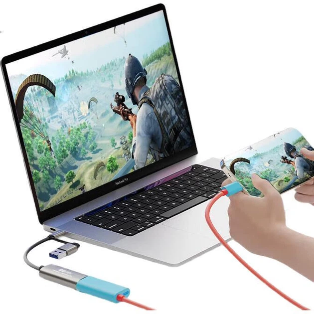Відеокарта ULT-Unite HDMI, вхід 4K, подвійний вихід USB/Type-C, сумісна з PS5, ноутбуками, смартфонами, камерами, Switch, ігровою приставкою для прямої трансляції та запису, 0,15 метра - зображення 3