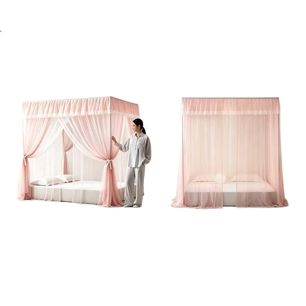Москитная сетка Hodo Class A Encrypted Gauze Elegant Floor-Length Palace Mosquistic Net 1.8×2m Home Three Door Double-Layer Mesh - Jade Color - изображение 3